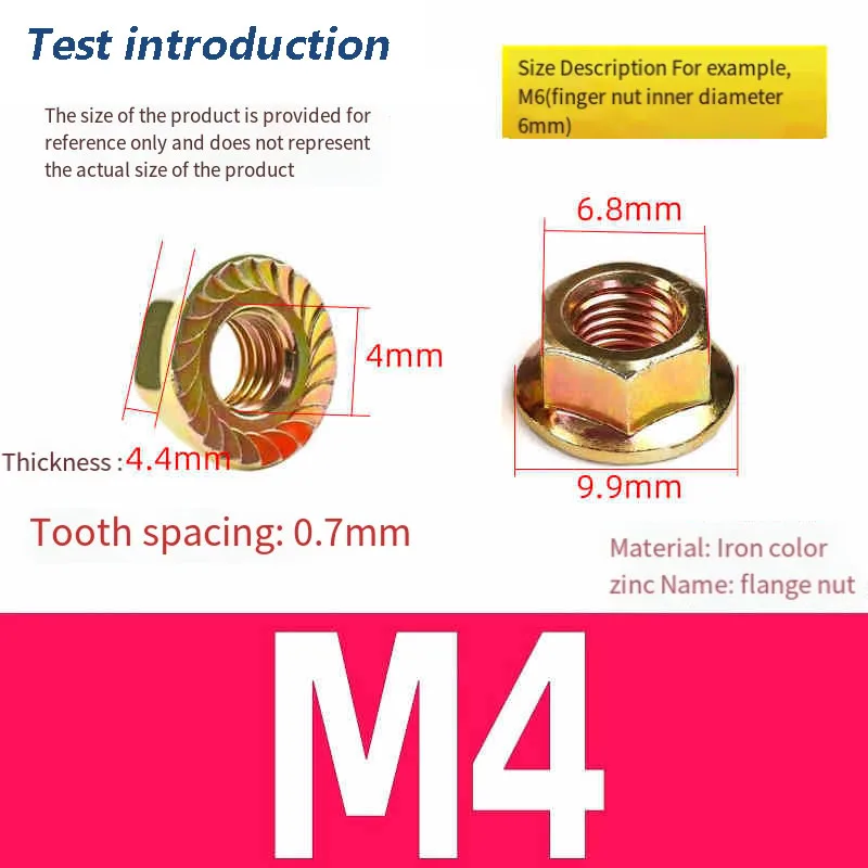 10/20/25/50pc M3 M4 M5 M6~M12 Colored zinc 304 A2 Stainless Steel Hex Flange Nylon Insert Lock Nut Self-locking Nylock Locknut - Image 4