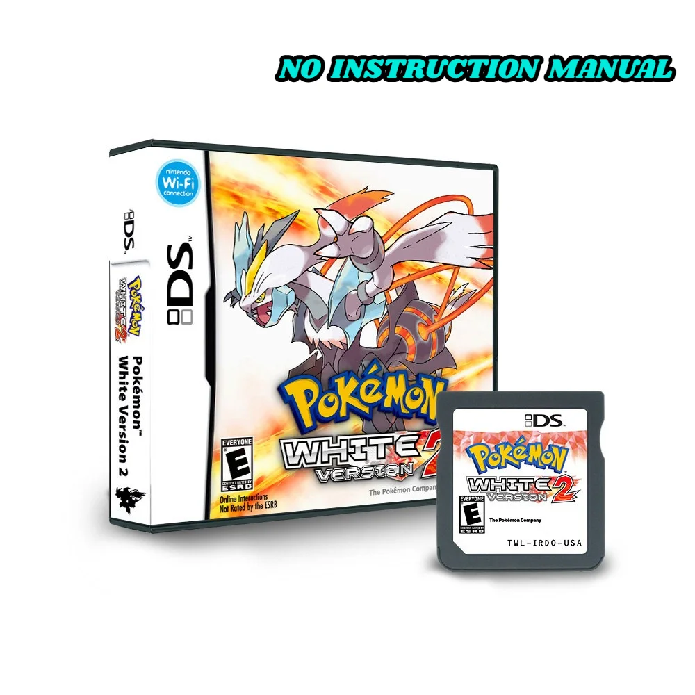 USA Pokemon Zwart en Wit 1 2 Gecombineerde Kaart Gecombineerde Kaart Met Doos Cassette DS Pokemon Game Card voor ds nds 3ds Geen instructie