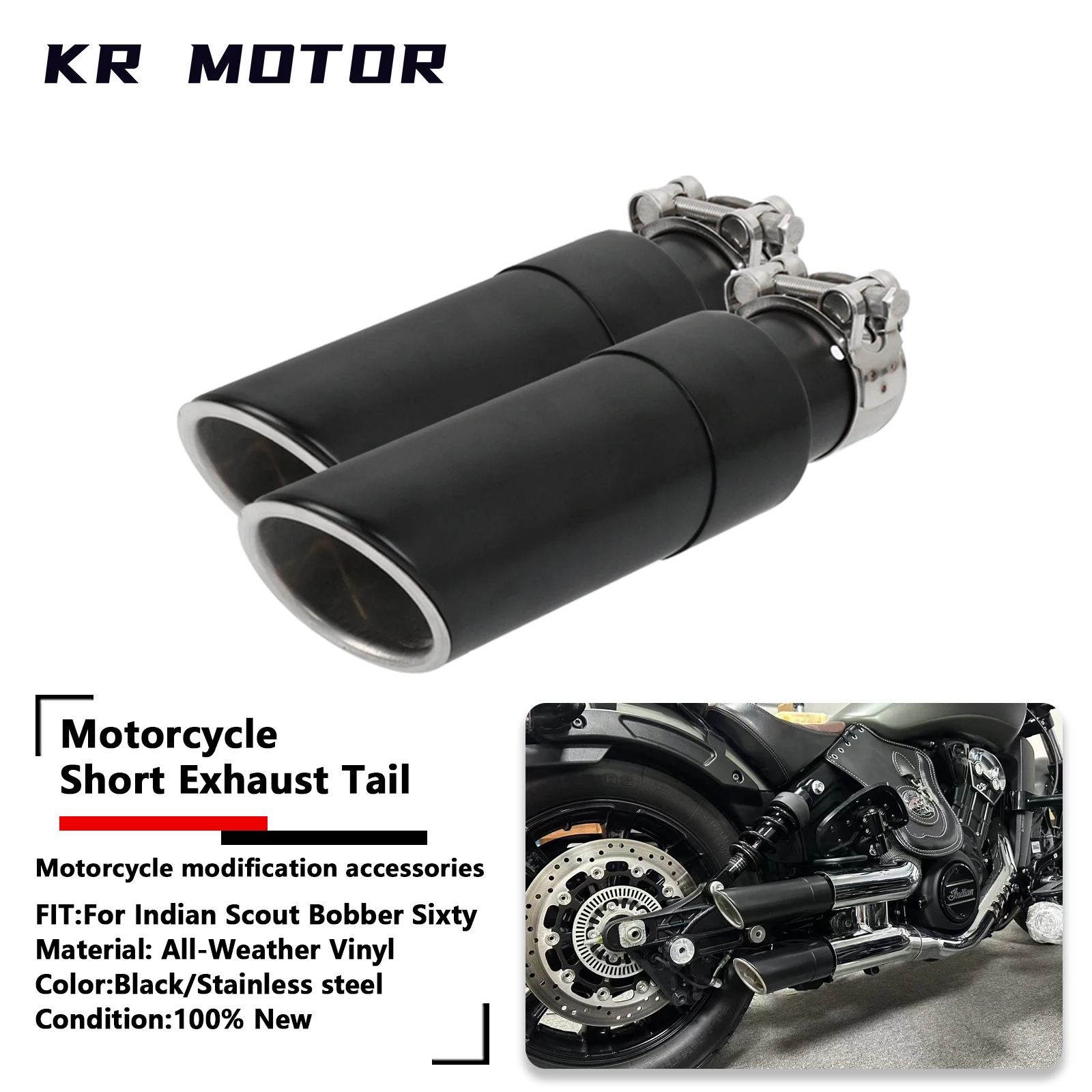 

Motorcycle For Indian Scout Bobber Twenty Motorcy Stainless Steel Exhaust Pipe Rear Exhaust System Stainless Steel Accessories