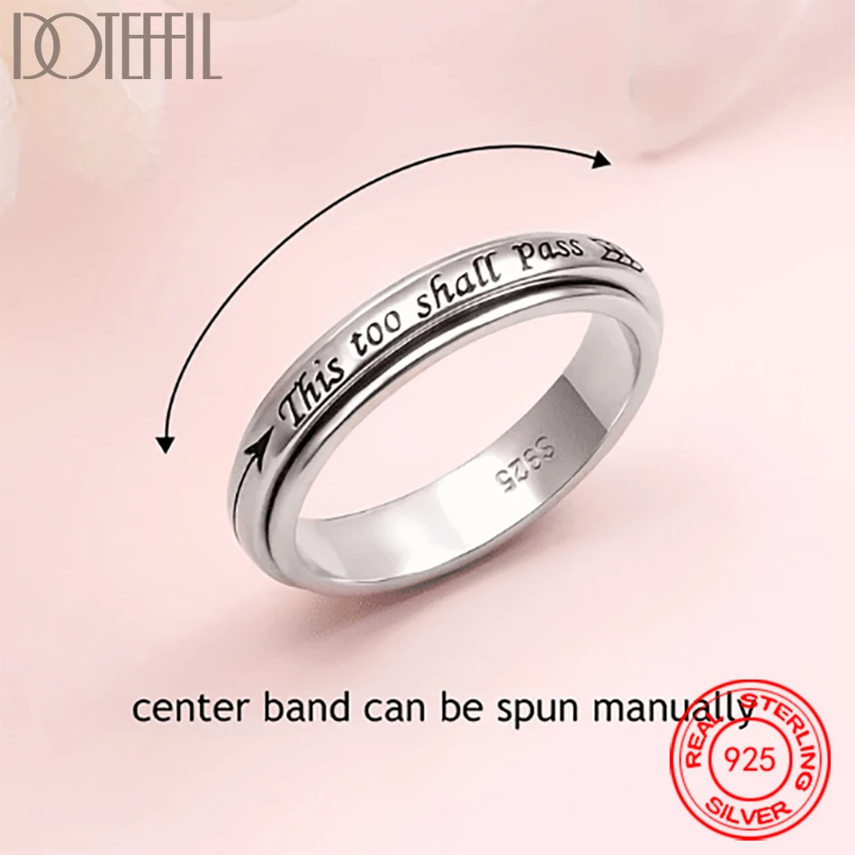 925 Sterling Silver Rotating Ring - 
