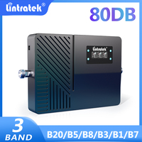 Lintratek 75dB 3 Band Cellular Amplifier 900 1800 2100 MHz B5 B7 B20 LTE GSM 2G 3G 4G Signal Booster Mobile Repeater AGC MGC