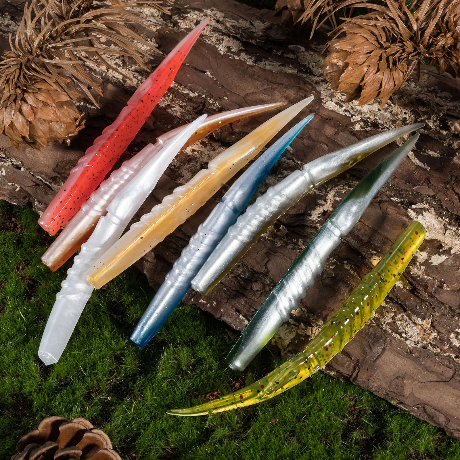 Señuelo de silicona con sonajero de vidrio Swimbait cola recta - imagen 5