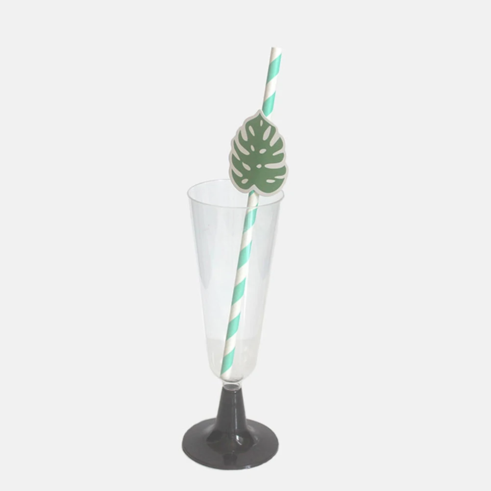 

50pcs Paper Straws Hawaiian Style Food Grade Safe Eco Friendly Disposable Drinking Straws for Parties Smoothies Coffee Tea