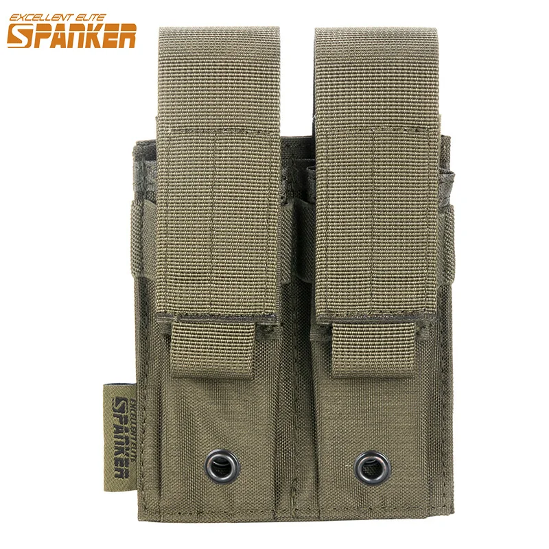 EXCELLENT ELITE SPANKER Tactical Double Pistol Mag Pouch Molle Magazine Pouch Airsoft  Storage Bags 9mm Pistol Magazine Pouches