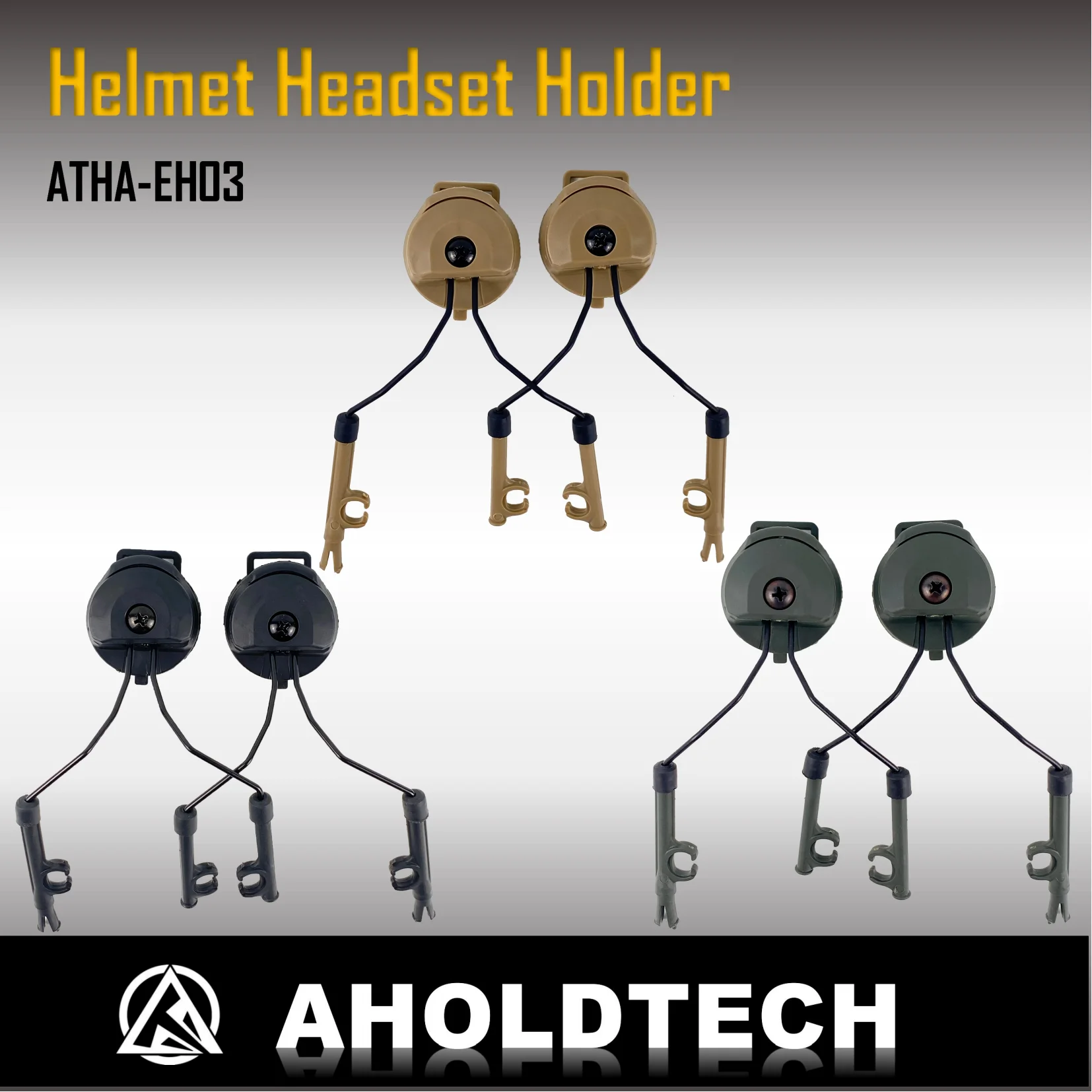 Aholdtech Tactical Fast MICH Helmet ARC Rail 360-degree rotation adjustment headphone bracket For COMTAC I II Headset