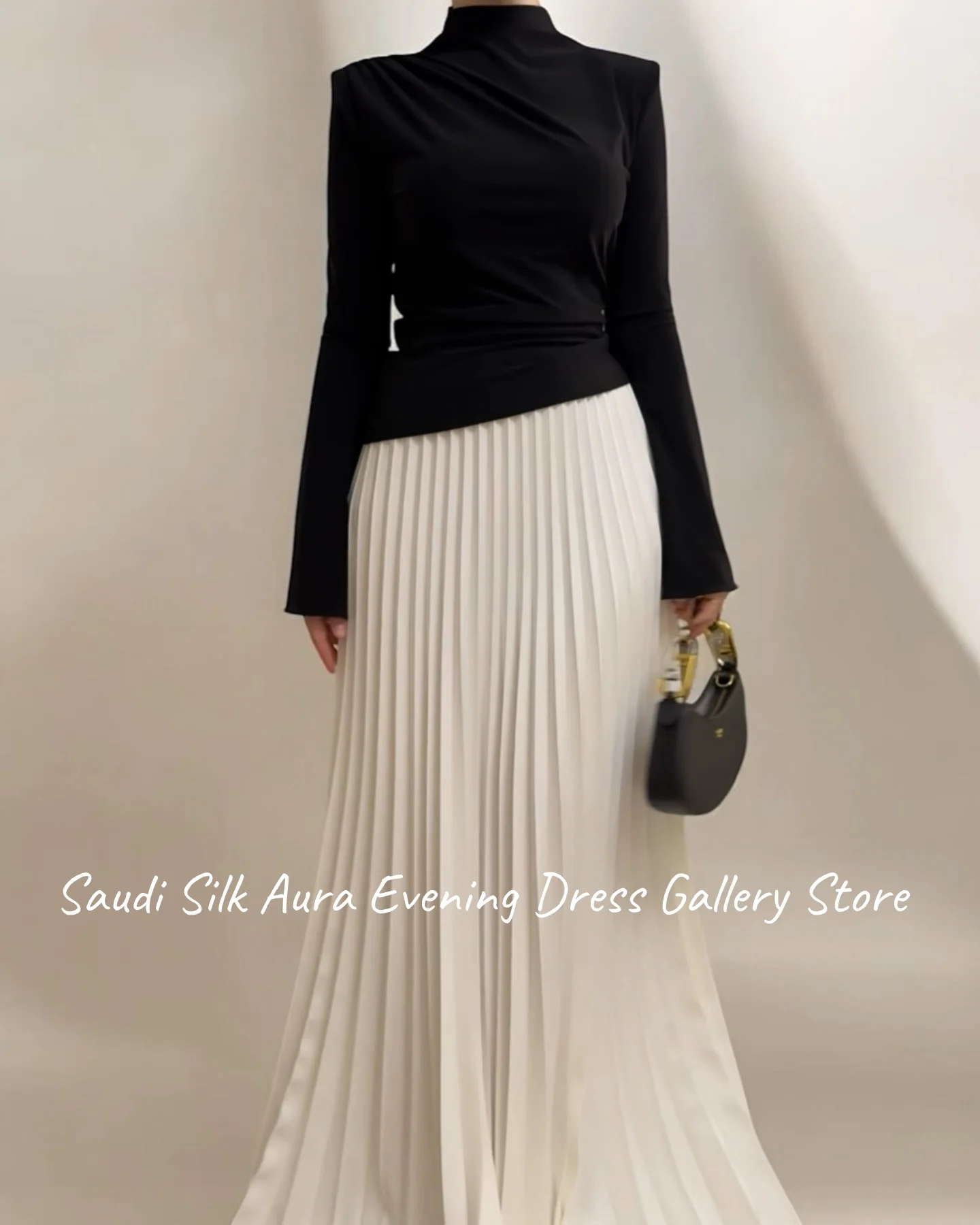 Customized  Formal Jersey Evening Dresses Temperament Long Sleeves High Collar Cocktail Dress Custom Size Special Occa