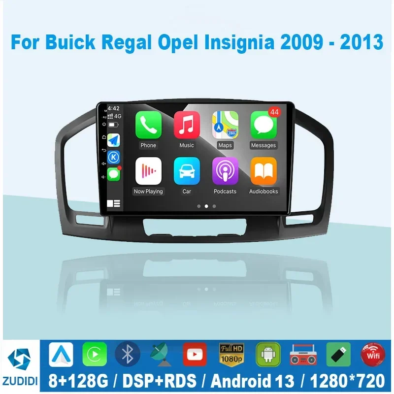 

Для Buick Regal 2009-2013 Opel Insignia 1 2008-2013 Android 12 автомобильный аудио радио мультимедийный плеер 2 Din DSP WIFI DVD колонки