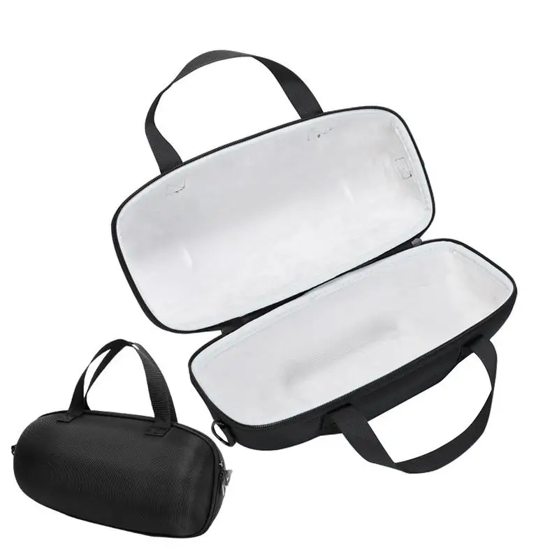 

Speaker Bag Portable Wireless Speaker Hard Travel Case Music Drum Storage Holder With Small Cable Bag Protective Black Cover For