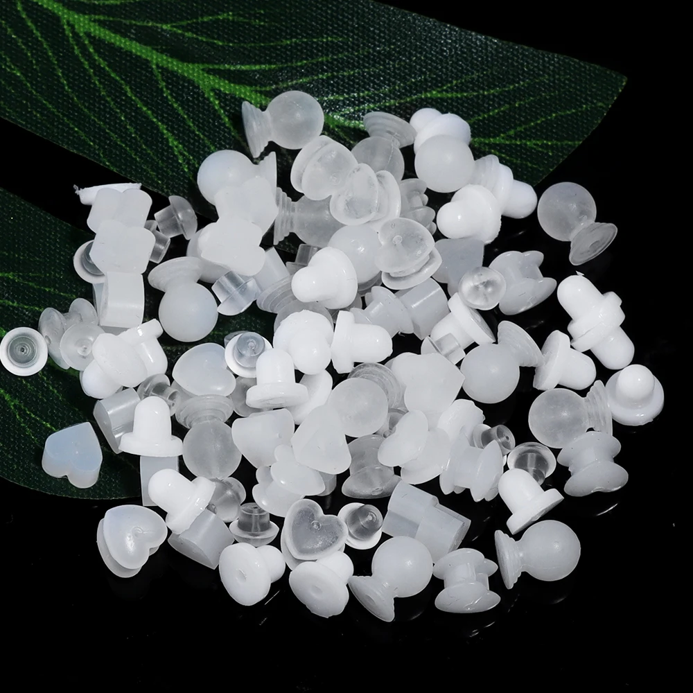 20-200pcs Transparent Silicone Rubber Earring Clasp Ear Nut Plugging Earring Back DIY Earstud Findings Jewelry Accessories