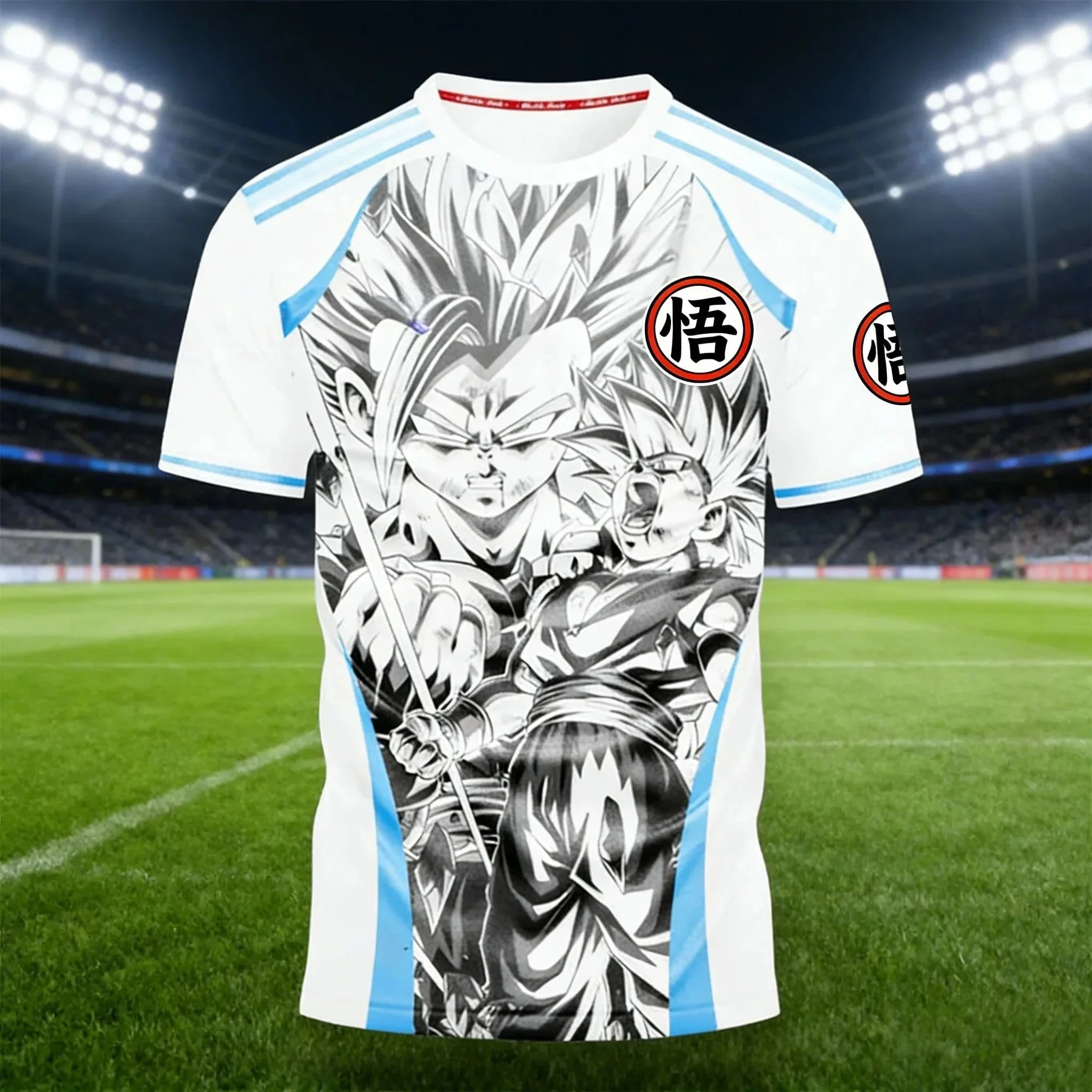 Summer 2026 Dragon Ball 3D T-shirt, Magic Begita Blue Lightning Printed Breathable Fitness Street Wear for Men and Women