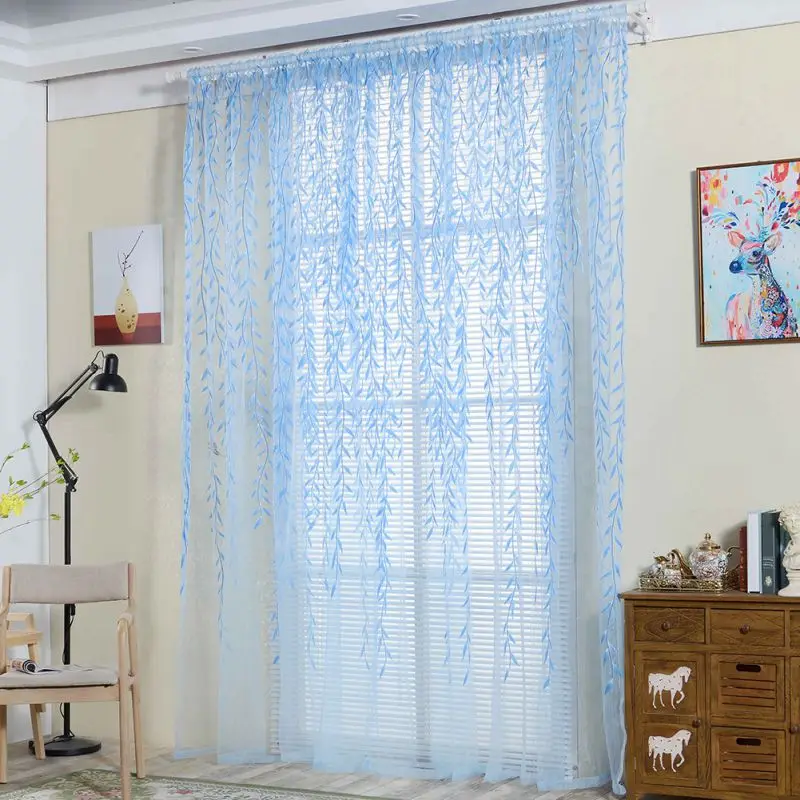 Modern Curtain For Living Room Butterfly Tulle Window Screens Sheer Voile Door Curtains Drape Panel Or Scarf Assorted Curtain US