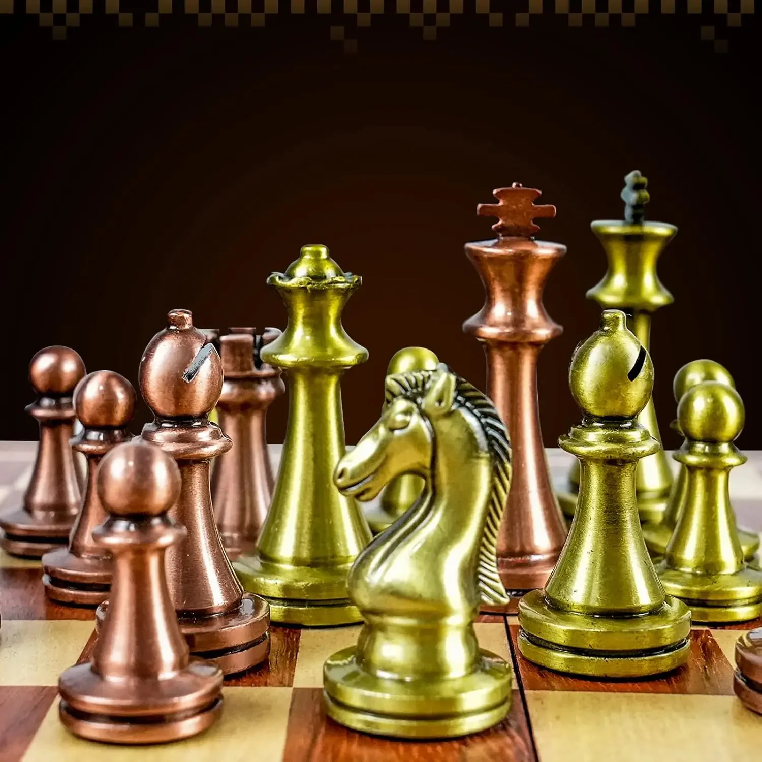 

Staunton Weighted Metal Chess Pieces Chessmen with 2.6 Inch King Felted 2 Extra Queens Chess Pieces Only, No Board