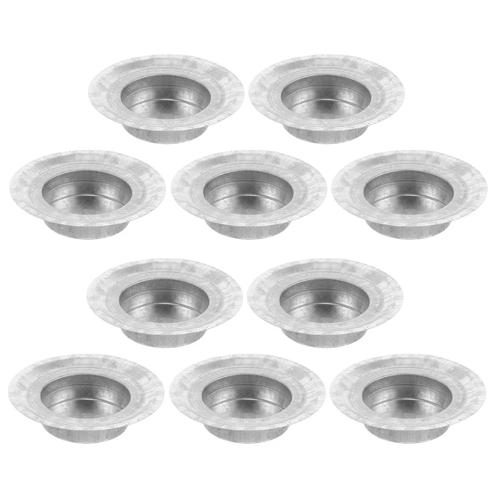 10Pcs Stainless Steel Tea Light Holder Insert Mason Jar Metal Lid Decorative Jar Holder Replacement Insert