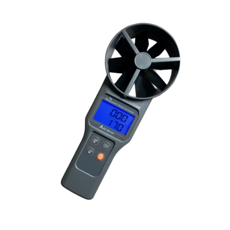 AZ89161 Bluetooth 4.0 anemometro velocità del vento tester di temperatura del volume del vento trasmissione in tempo reale sensibile ai dati grande pala della ventola