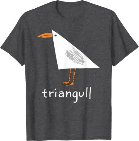Triangull Dreieck Möwe Vogel Wortspiel Lustiges Strand-T-Shirt Y2k Vogelkunst Grafik-Bekleidung Weiche Baumwolle Kurzarm-T-Shirts Neuheit – Detail 12