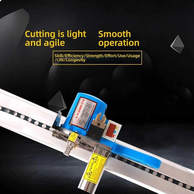 220W LCD Counting Cloth Cutting Machine Electric Scissors Manual Roll Table Fabric Cloth End Cutter Tracker Rail Counting Device