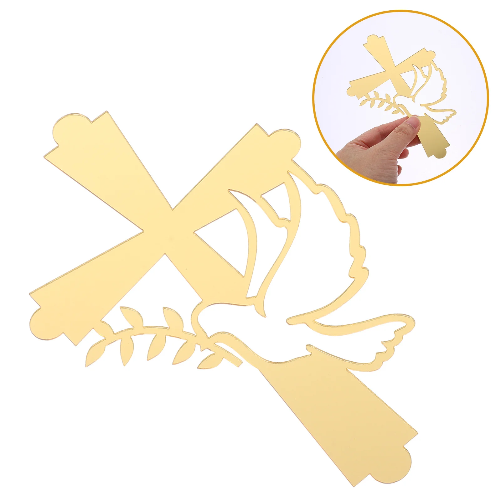 

8Pcs Acrylic Cross Cake Toppers Baptism Party Cake Picks Holy Communion Dessert Decorations Wedding Party Props