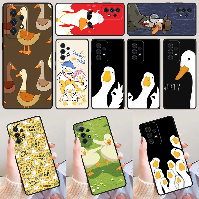 Funny Goose Pattern For Samsung Galaxy A52 A72 A73 A20e A21S A50 A70 A11 A12 A42 A31 A40 A51 A71 A32 A80 A91 Phone Case