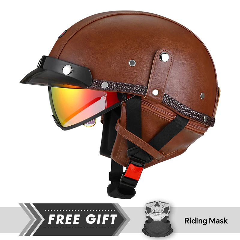 

Adult Retro Half Face Helmet DOT Motorcycle Helmets Men Women Unisex Summer Factory Wholesale Low Profile Half Helm