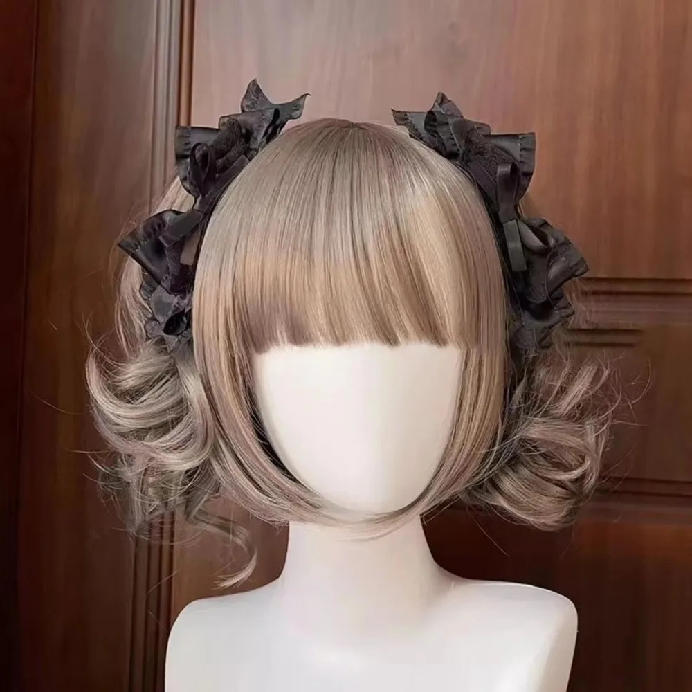 1 Pair Y2K Style Lolita Hair Clip 3D Design Bow Design Ponytail Pair Clips Japanese Style Party Accessory Double Ponytail Clips