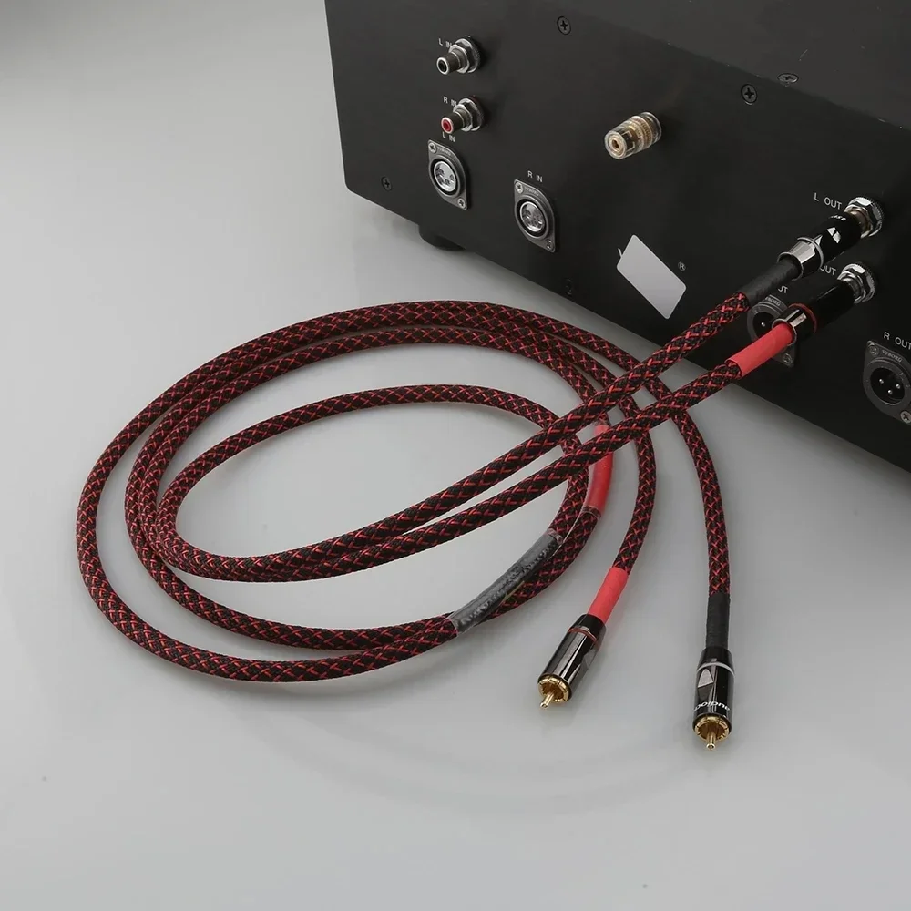 3.5〜2rcaのhifi canareオーディオケーブル,PC携帯電話アンプ,相互接続,高品質