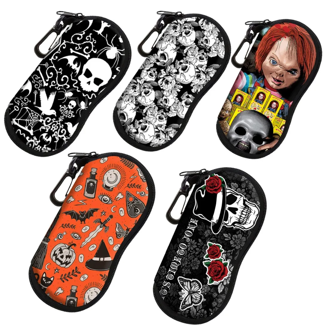 

Halloween Skeleton Glasses Storage Box Women Men Sunglasses Reading Protector Cover Travel Portable Punk Eyeglasses Case