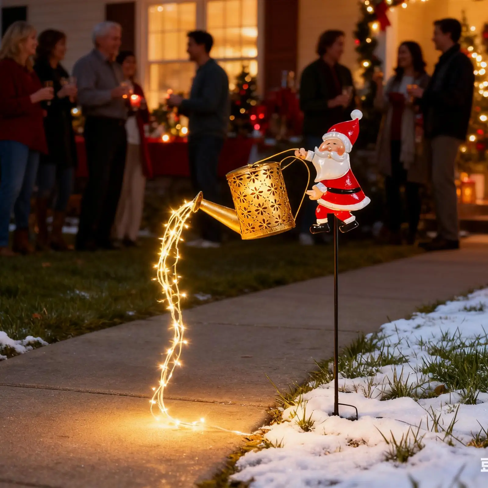 

Рождественские дорожные фонари Санта-Кайник, декор лампы, уличные солнечные рождественские огни для газона, дорожки, патио, пейзажа