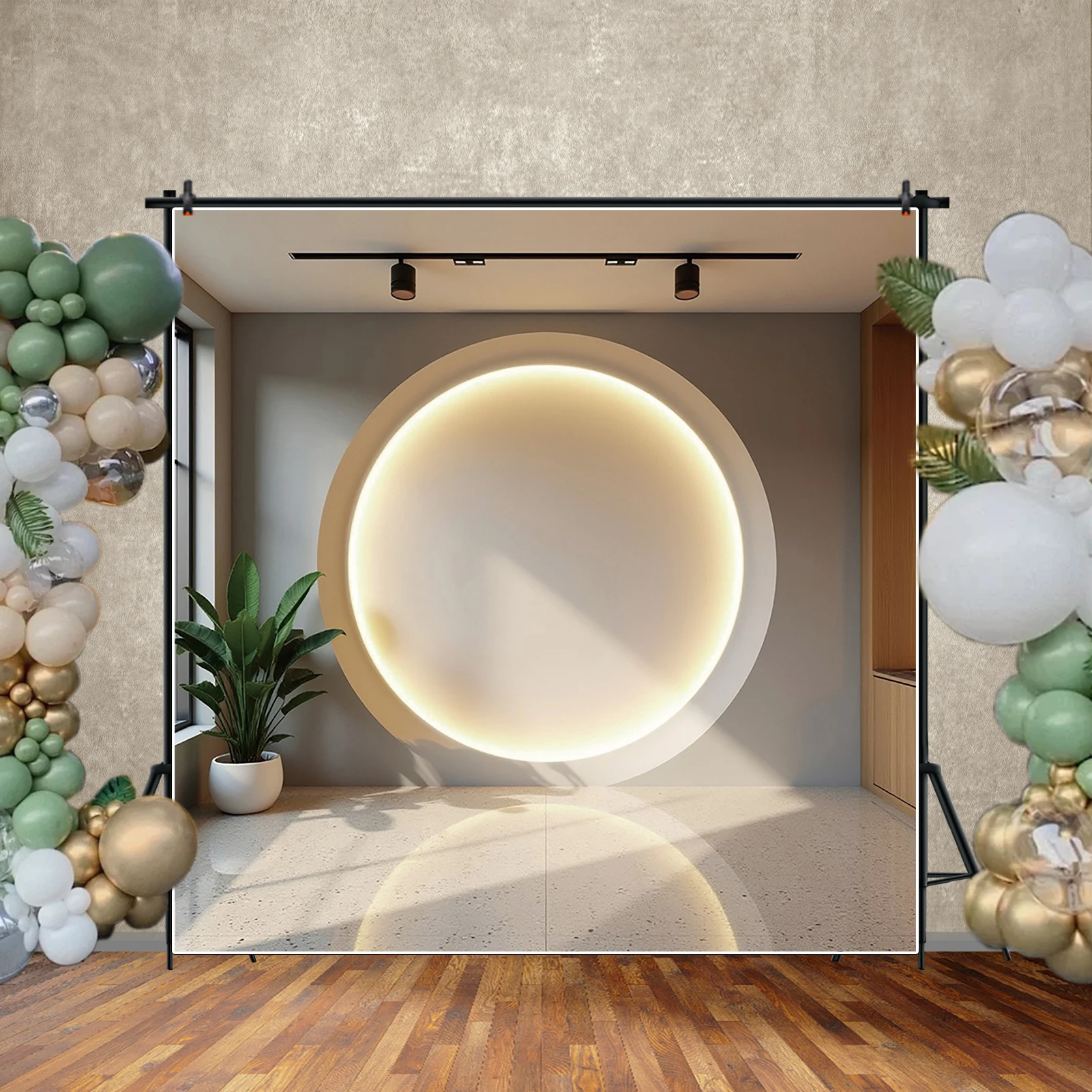 MOON.QG шикарный интерьерный фон для фотосъемки с зелеными растениями, легкая арка, настенный фон для фотозоны, реквизит для детской студии