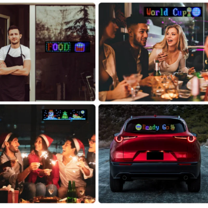Led Flexible Car Advertising Screen APP Remote Waterproof LED Matrix Pixel Panel 5V USB DIY Pattern Graffiti Scrolling Text Bar
