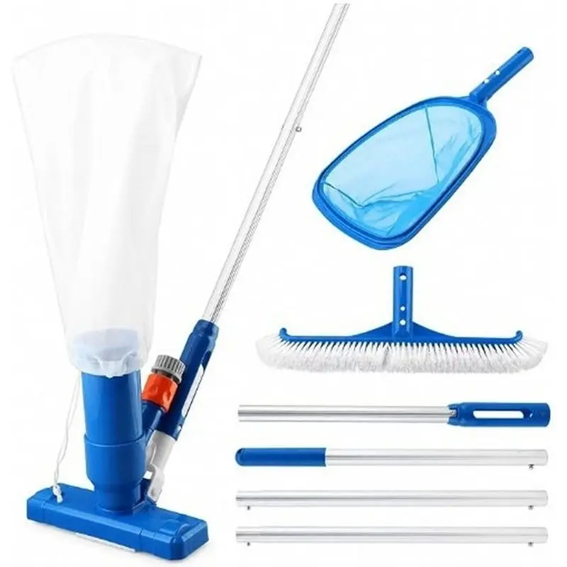 B14C Pool Cleaning Kit With Pool Vacuum And Skimmer Combo, For Above Ground Pools Spa Jet Vacuum, Net& Brush, US Interface