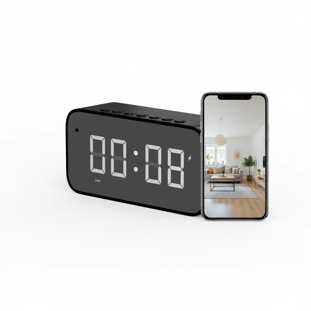 4K HD WiFi Alarm Clock Camera with Bluetooth Speaker