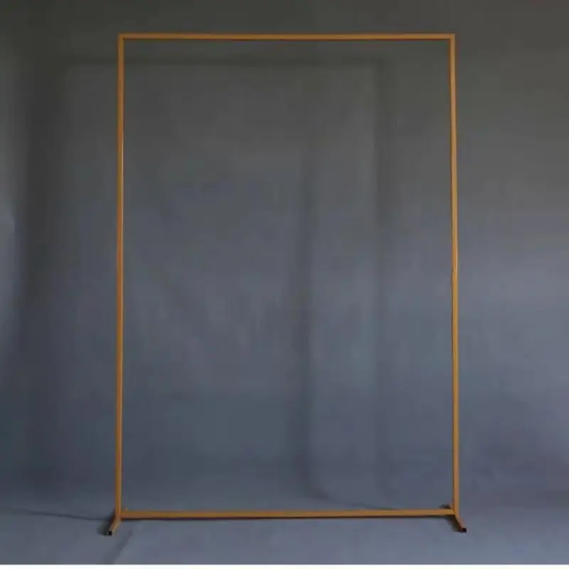 Wedding Backdrop Stand, Square Iron Pipe Backdrop Stand, Square Frame with Water Filling Bags for Ceremony Decoration