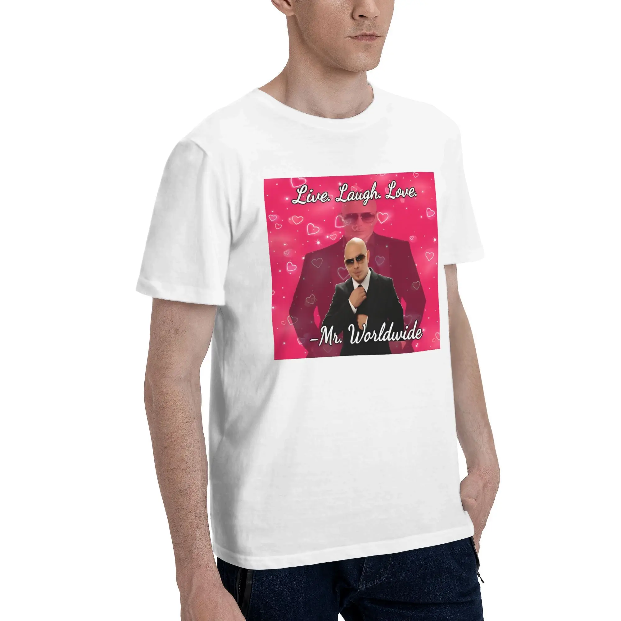 Couple T-Shirt Pitbull Mr.Worldwide live. laugh. love T-Shirts Trendy Cool  Summer Tees Aesthetic Pattern Cotton Tops