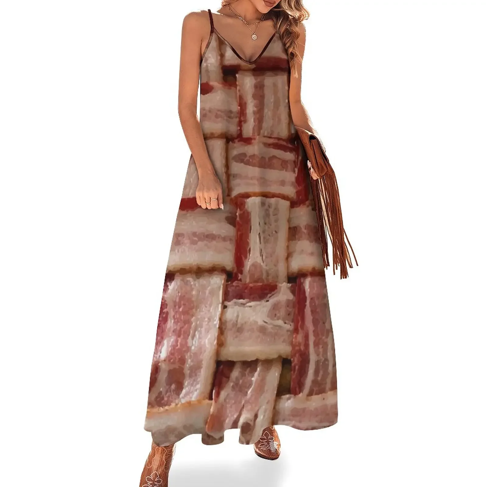 

Crazy Bacon Lover Design - Look So Yummm Sleeveless Dress cocktail dresses long dress women dresses women summer 2025