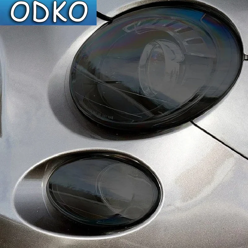 For Fiat 500 Abarth 2013-2020 Car Headlight Protection Tint Film Smoke Black TPU Protective Transparent Sticker Accessories