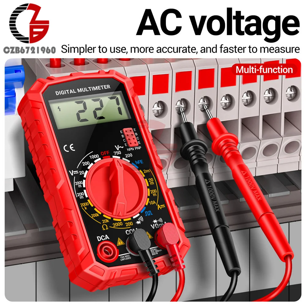 1999 Counts LED Digital Multimeter AC/DC Voltage Current Tester Volt Ohm Multimetro Tester Meter Electrician Inspection Tools