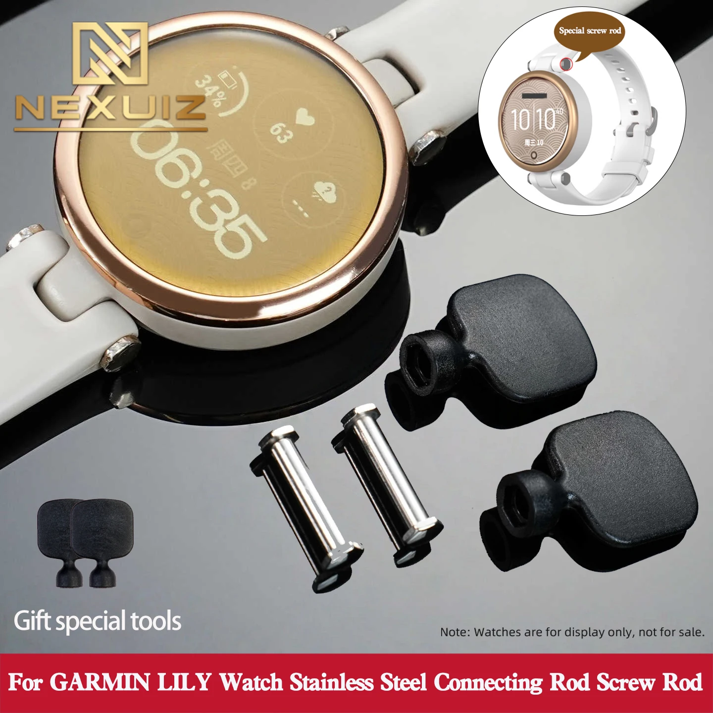 For Garmin Lily Watch Screw Rod Garmin Lily Smart Sports Strap Stainless Steel Connecting Rod Stainless Steel Ear Rod Accessorie