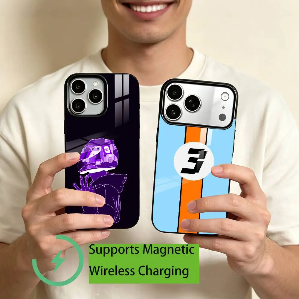Чехол для телефона R-Racer Daniel Ricciardo для iPhone 17, 16, 15, 14, 13, 12, 11 Plus, Pro. Поддерживает магнитную беспроводную зарядку. Подарок.