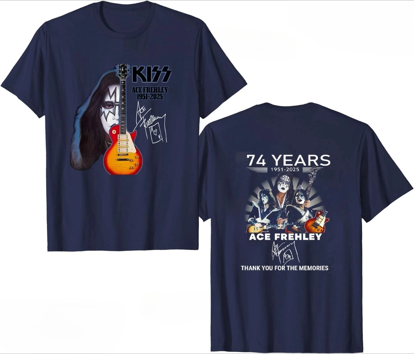 تي شيرت Ace Frehley Legendary 1951-2025 Memories Signature - متعدد الألوان S-4XL فاخر عالي الجودة لكل من الرجال والنساء Y2k #5