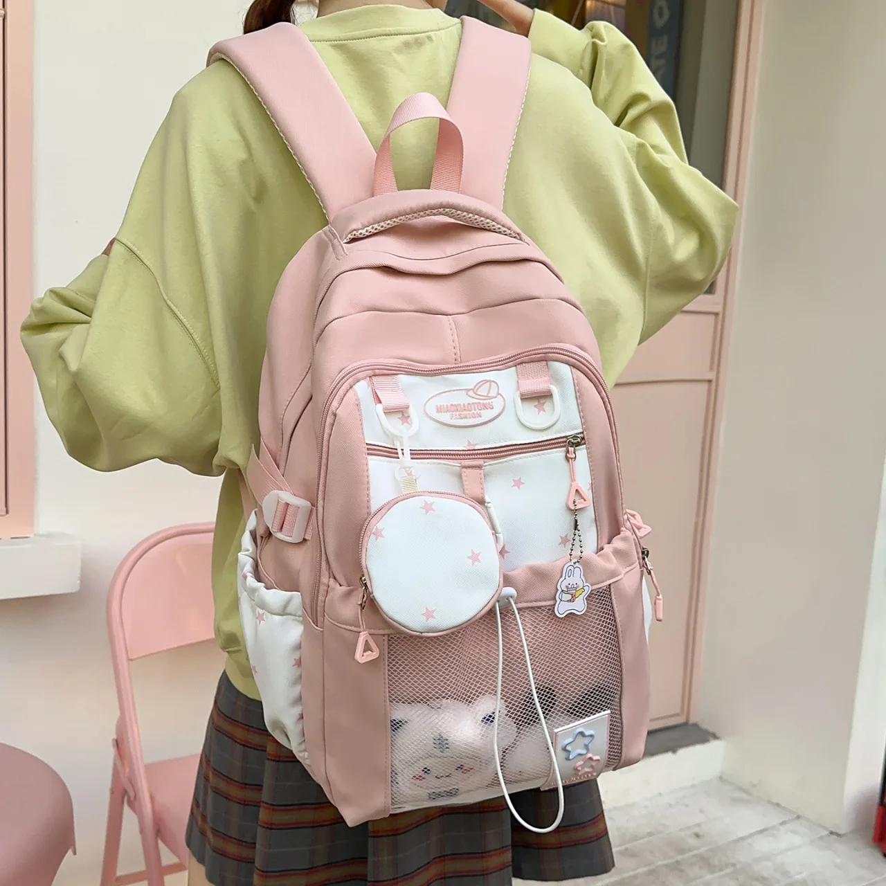 Girls Backpack for School Kawaii Bookbag for Teenage Multiple Pockets School Bag for Primary Elementary Middle School, Age 6-14