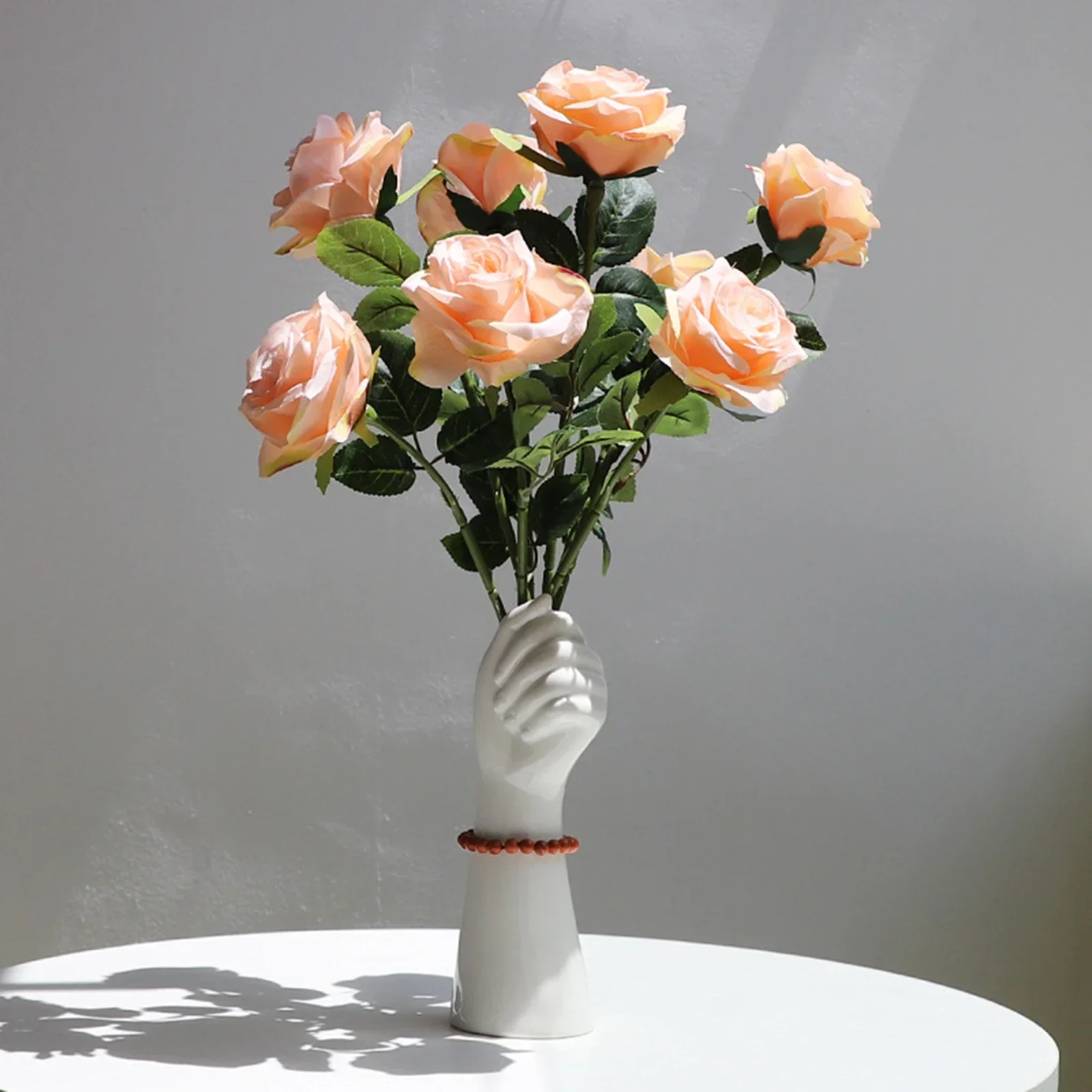 White Arm Hand Vases Pots Ceramic Vintage Decoration Art Abstract  Portrait Look Dried Flowers Vase Modern Home Decorations