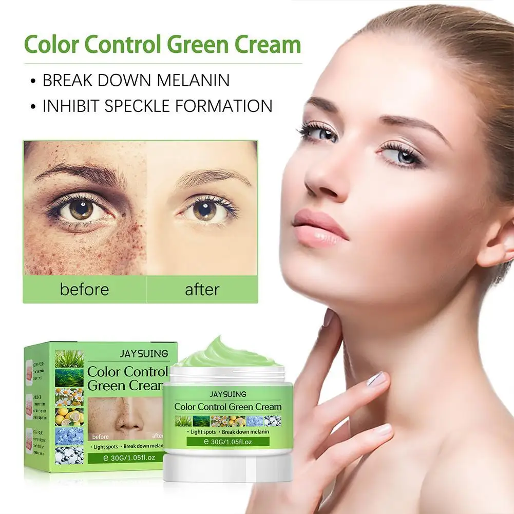 Face Color Control Light Spot Green Cream Brightening Dark Spot Lighten Skin Treatment Moisturizing For Face Care