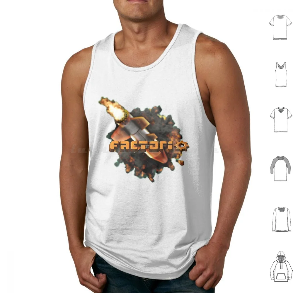 Factorio Rocket , Factorio Game , Factorio Tank Tops Print Cotton Factorio Factory Satisfactory Game Engineer Ficsit Stay