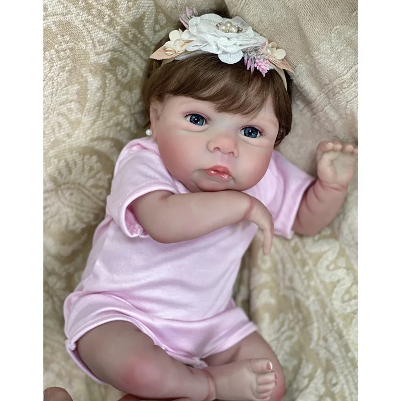 

48cm Newborn Baby Dolls Reborn Bebe Miley Cute Baby Lifelike Soft Touch 3D Painted Skin Visible Veins Handmade Dolls