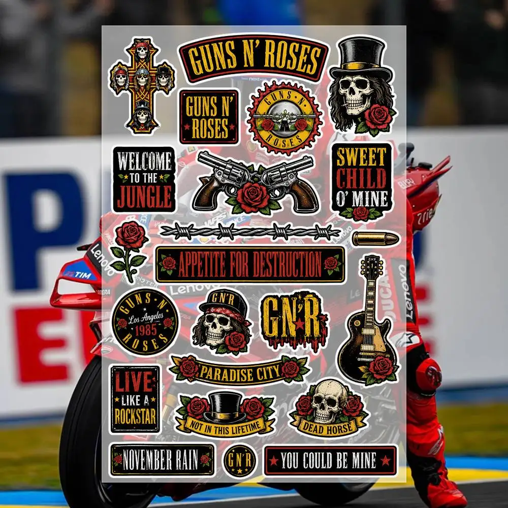 G-Guns N Roses  Decal Set High Quality Printed and Cut Stickers Motorcycle Sticker