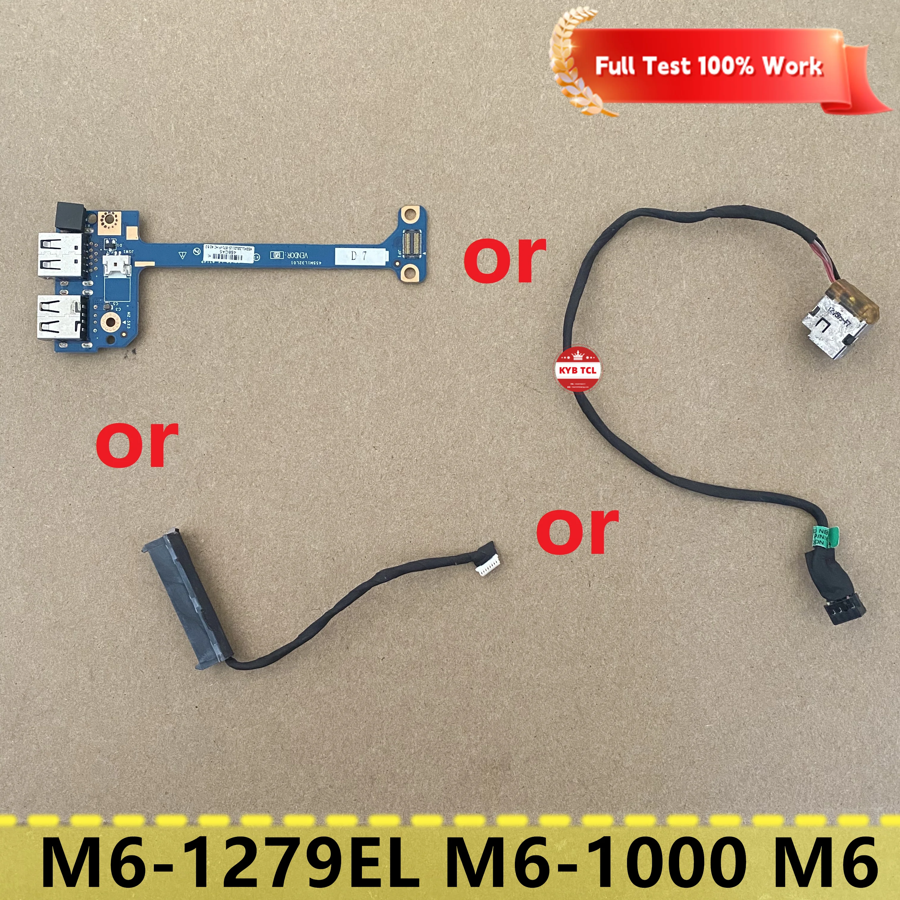 For HP Envy M6-1279EL M6-1000 Dual USB Port Board Or SATA Hard Drive HDD Cable Connector Or DC Power Jack Cable QLC50 LS-8714P