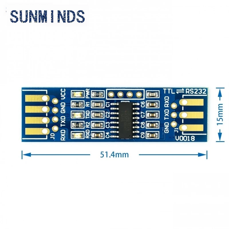 Módulo RS232 SP3232 TTL a RS232, módulo de puerto serie de línea de cepillo RS232 a TTL, placa dorada