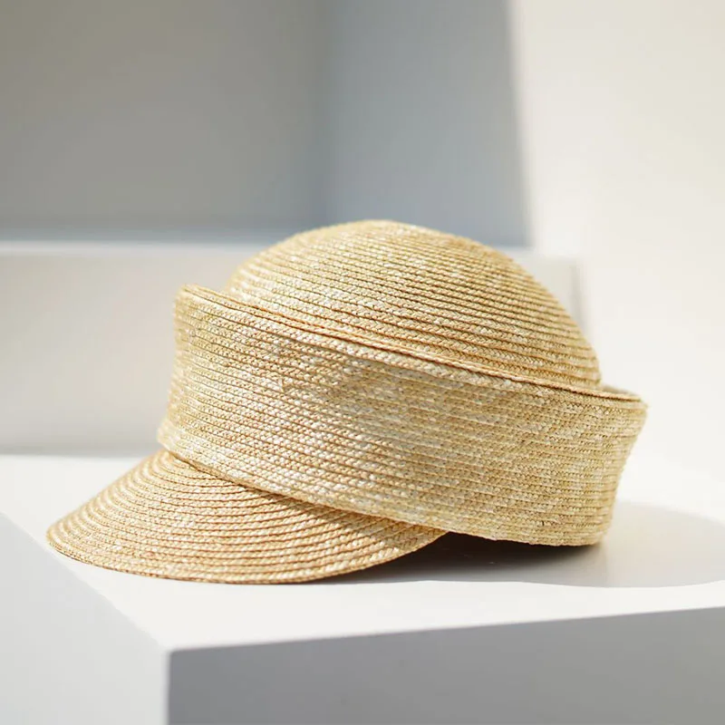 Women Summer Beret Hat Sun Hat DIY Fine Straw Cap Visor Hat Newsboy Hat Outdoor Activities Street Beach Travel Derby Hats Base