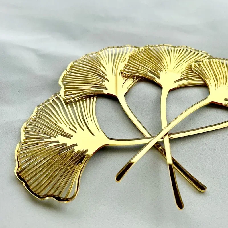 Acrylic Gold Ginkgo Leaves Cake Topper Happy Birthday Cake Topper Baking Accessories Party Supplies Cake Decorating Tools