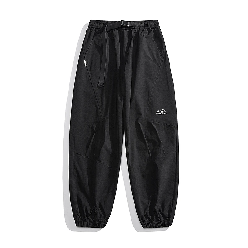 Retro Japanese Elastic Casual Pants For Men Trendy All-match Wide-leg Sports Trousers Outdoor Casual Joggers Male Clothing